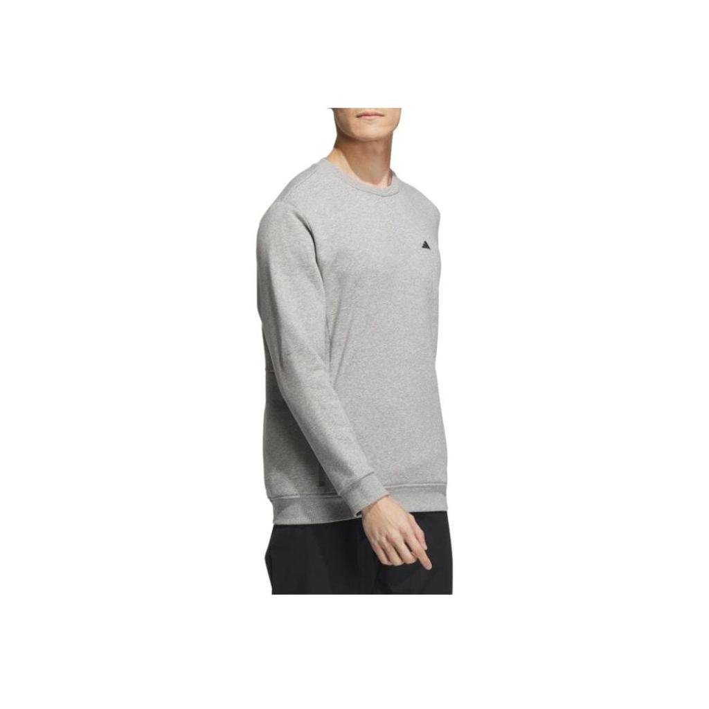 adidas Solid Color Crew Neck Logo Long Sleeve Sweatshirt Men Sweatshirt Gray IA2608