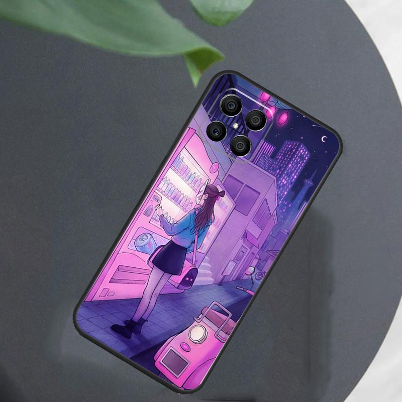 JDM Vaporwave Glitch Anime Pour Honor Magic 8 7 6 Pro Coque Pour Honor Win RT X9d X9c X9b X9a X8c X8b 50 70 90 200 400 Lite