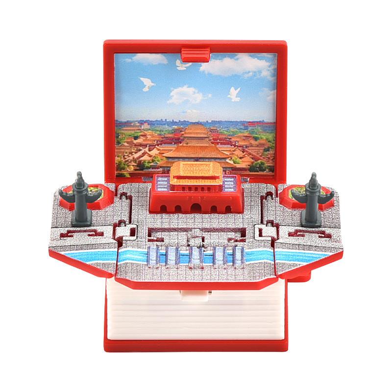 3d Pop Up Puzzle Book Keychain With Fortress Scene For Stress Relief And Creative Gift