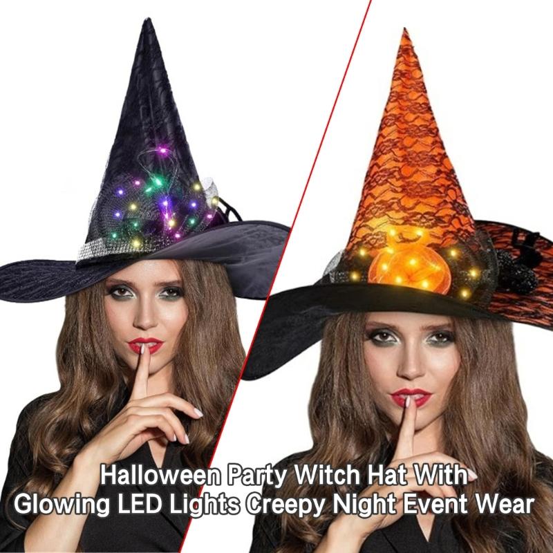 Retro Witch Hat Cloak Wand Accessory Unique Pumpkin Wizard Hat Fashion Accessory