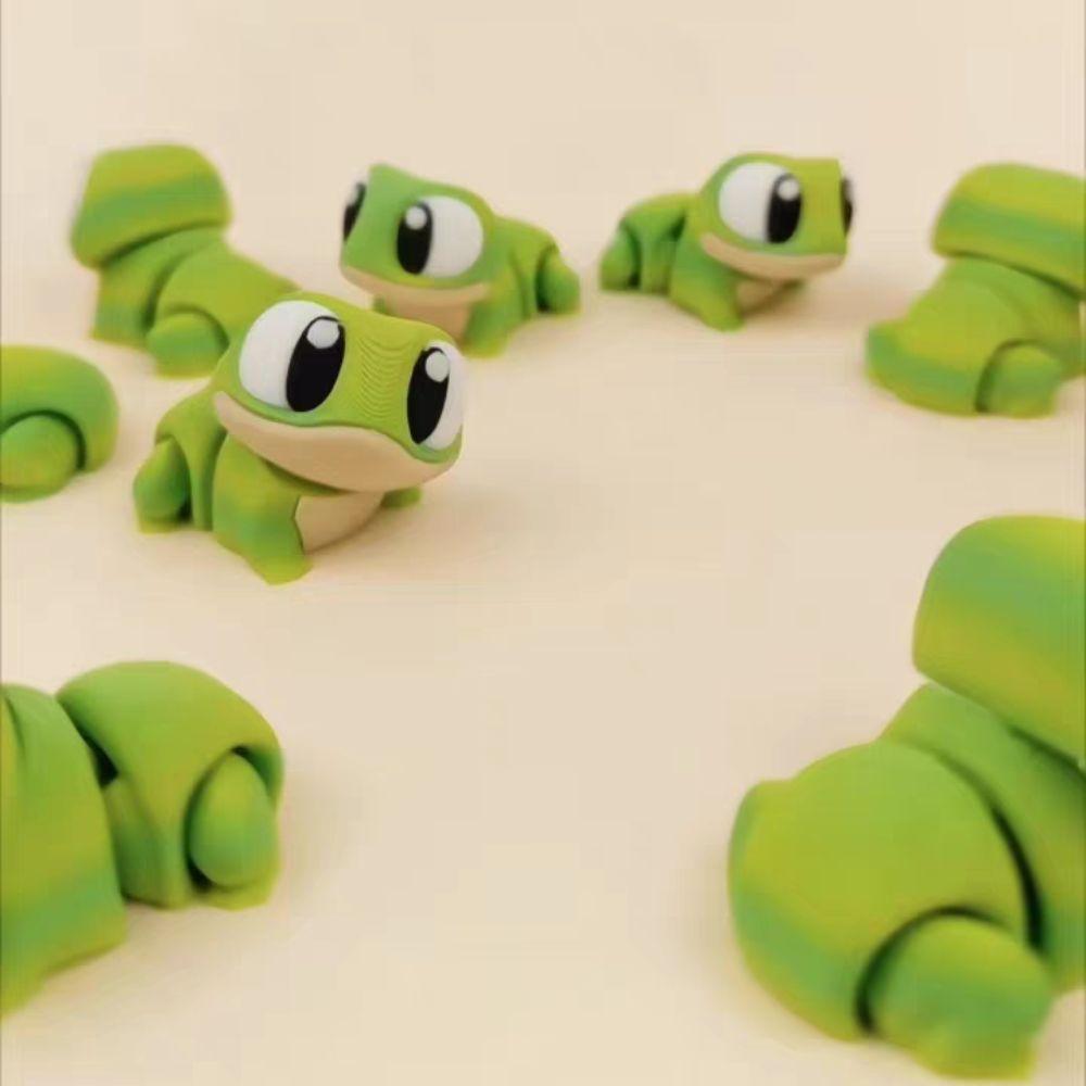 Joint Movable Pet 3D Printing Toys Green Frogs Frog Animals Ornaments Children Girls Boys