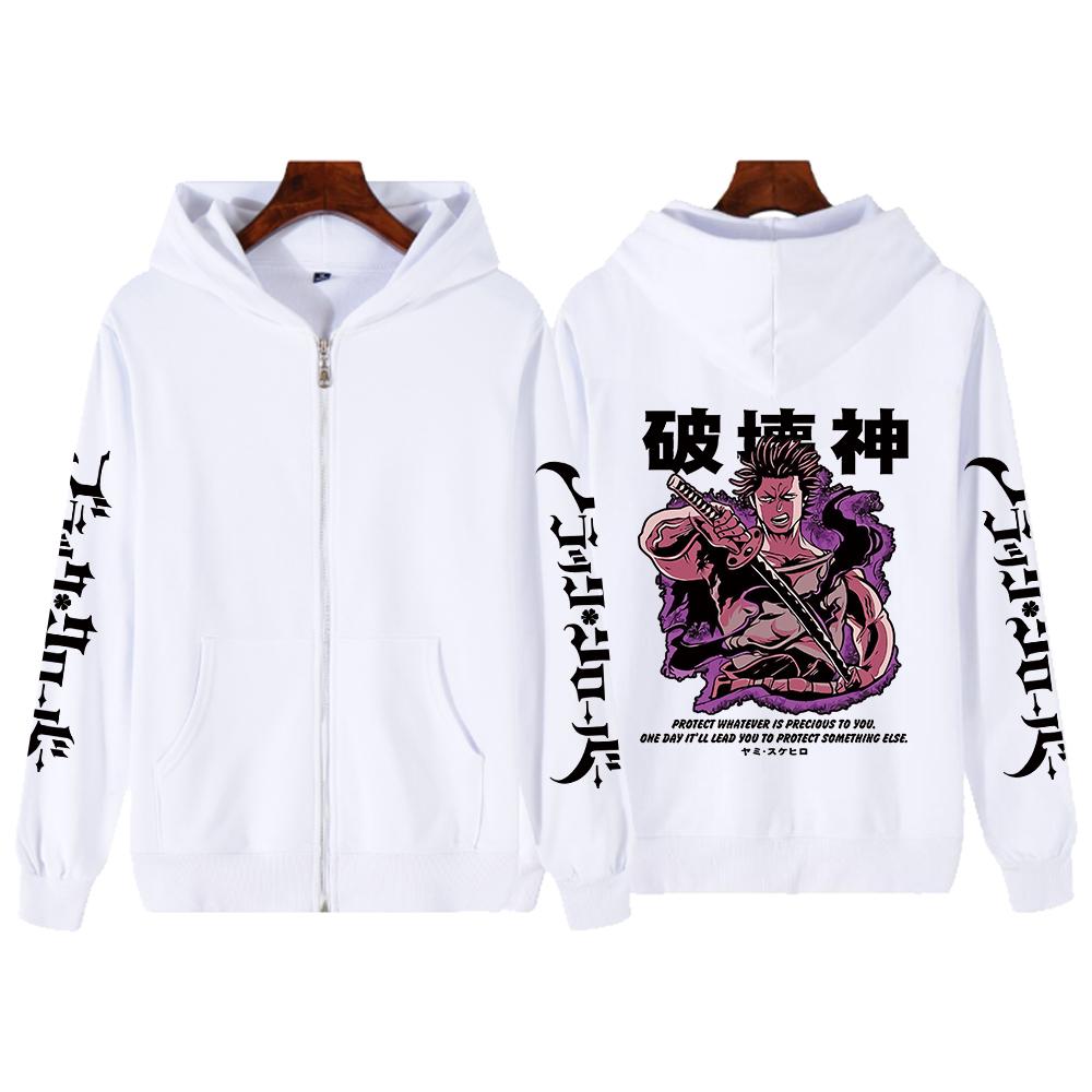 Japanischer Anime Black Clover Pullover Yami Sukehiro Reißverschluss Hoodies Sweatshirts Männer Frauen Harajuku Langarm Zip Up Jacken