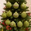 12pcs/set Sparkling Christmas Ball Ornaments 8CM Xmas Window Decor  Festive Decoration