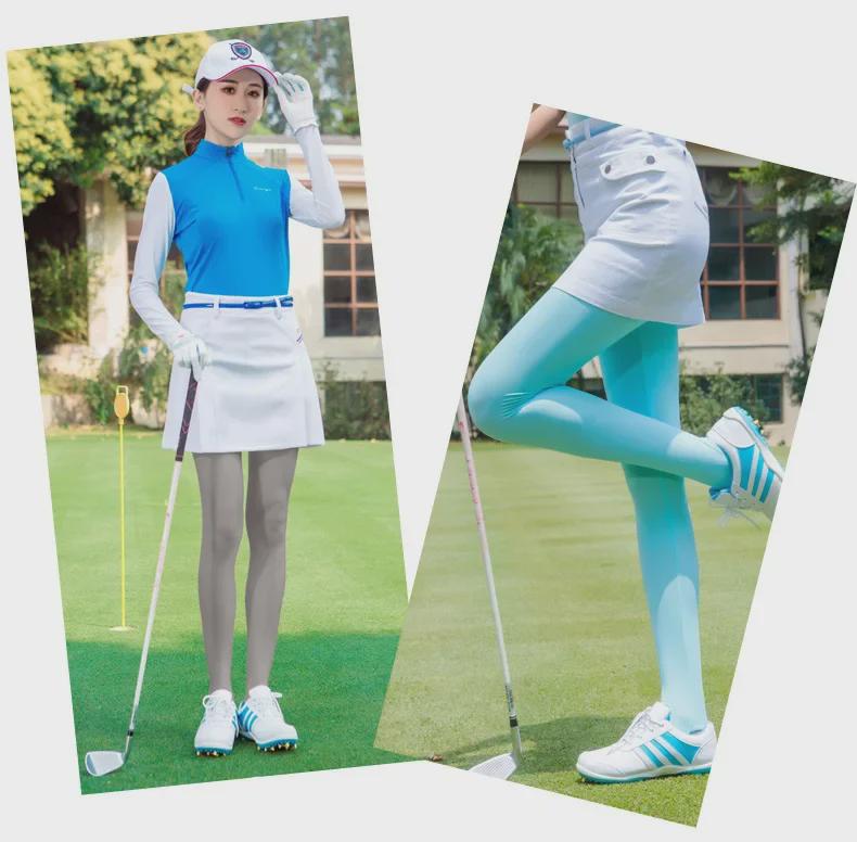 TYGJ Dámské golfové legíny s ochranou proti slunci - Letní prodyšné ledové hedvábí, nášlapné kalhoty
