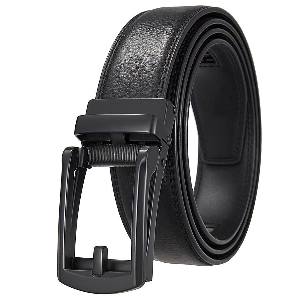 New Hot Selling Men's Genuine Leather Belt, Two-layer Cowhide, Business Fake Needle Buckle, Fashionable High-end Belt, Factory Direct Sales