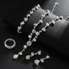 Crystal Rhinestone Necklace Earrings Bracelet Ring Jewelry Wedding Accessories Versatile Bride