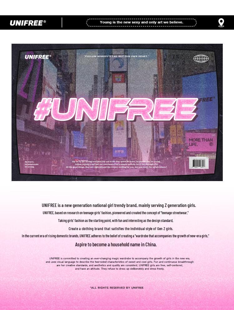 UNIFREE Collegiate Style Color Block Flared Casual Pants