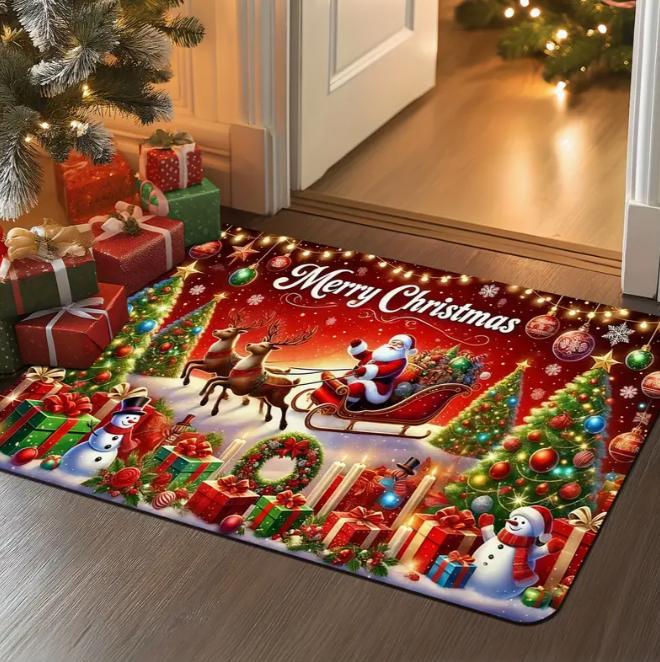 Merry Christmas The Christmas Tree Pattern Is Suitable for Living Rooms Bedrooms Kitchens Offices Door Mats Christmas Home Decor