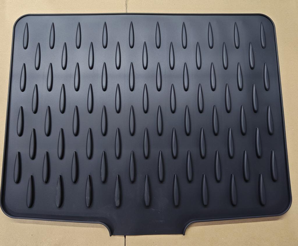 Silicone Draining Board Mat Drying Pad Slip Resistant Heat Machine Mat with Raised Edge Countertop Mats Dish for Kitchen Pot Cup