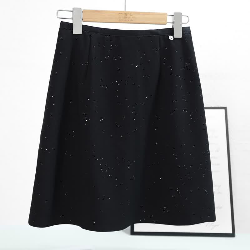 Sparkling Dot High-Waist A-Line Midi Skirt