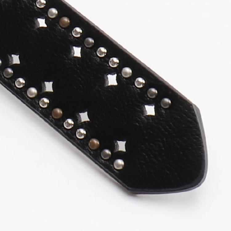 Rocker Fashion Adjustable Women's Belt With Metal Rivets Detail Soft PU Leather Strap For Multiple Occasion