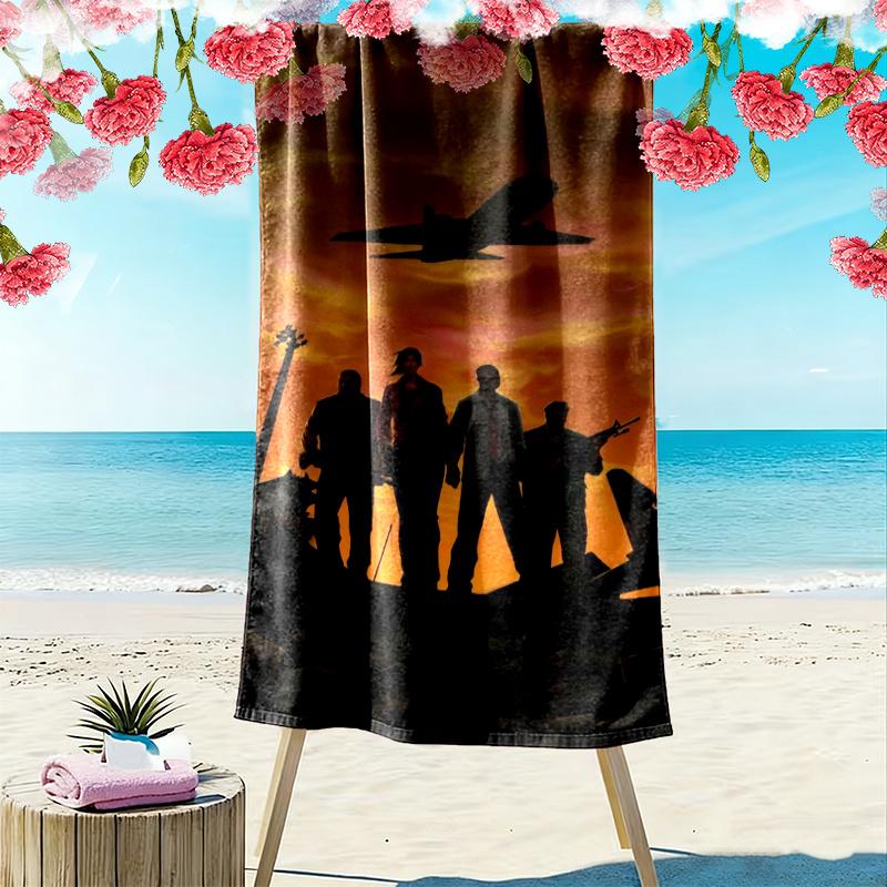 Left Dead Print Beach Towel Large Soft Quick Dry Towel For Beach Camping Swimming