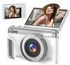 True 4K Digital Camera with Real 21MP Sony CMOS and 64MP Images Rotating Screen Vlogging Camera with Microphone 16 Retro Filters Macro Lens Support