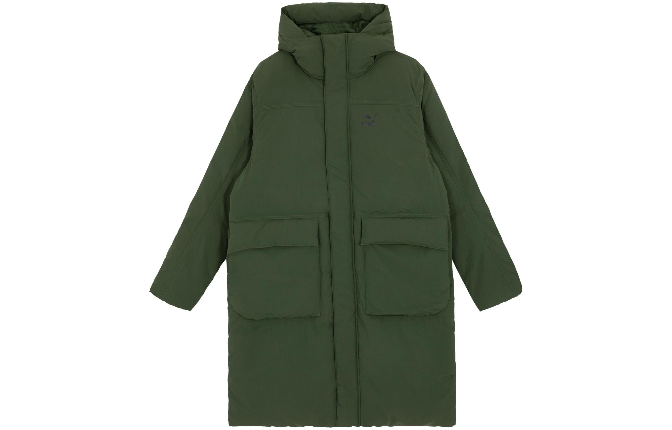 PUMA Down Jackets Men s Army Green Hooded Moderate Other 621684-31 S