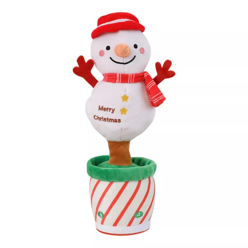 

Snowman Tree Christmas Santa Claus Stuffed Plush Doll Singing Mimicking Talking Snowman