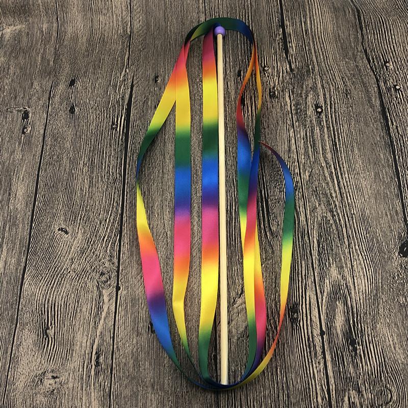 1 Pieces, Rainbow Ribbons, Fairy Sticks, Ribbon Sticks, Children's Dance Baton, Spinning and Gymnastics, Festival Party Supplies, Wedding Decoration