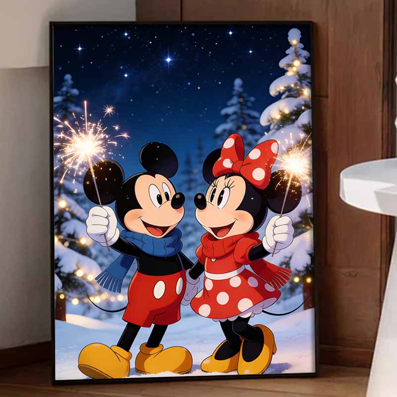 Disney Diamond Art Painting Kit 5D Diamond Christmas Sparkler Paint Dot Art Gemstone Crystal Art Paint Diamond Home Wall Decor