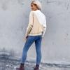 Vintage Fashion Elegant Casual Autumn Color Blocking Round Neck Long Sleeve Pullover Thin Knitted Sweater Women