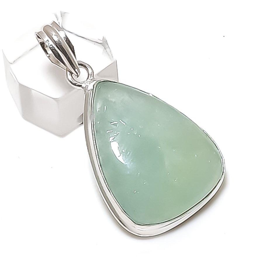 Natural Aquamarine Gemstone 925 Sterling Silver Jewelry Pendant 1.81" r2P92