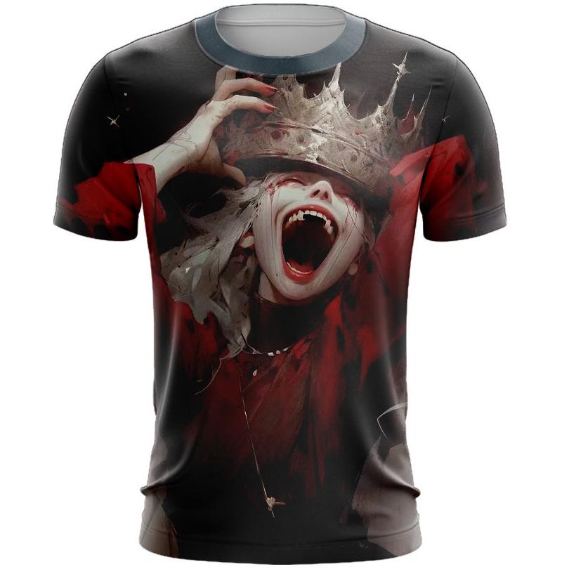 Letní ležérní pánská trička s krátkým rukávem a kulatým výstřihem s retro 3D potiskem