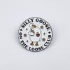 Funny Cartoon Big White Goose Brooch Set - English Letter Accessories for Backpacks & Clothing