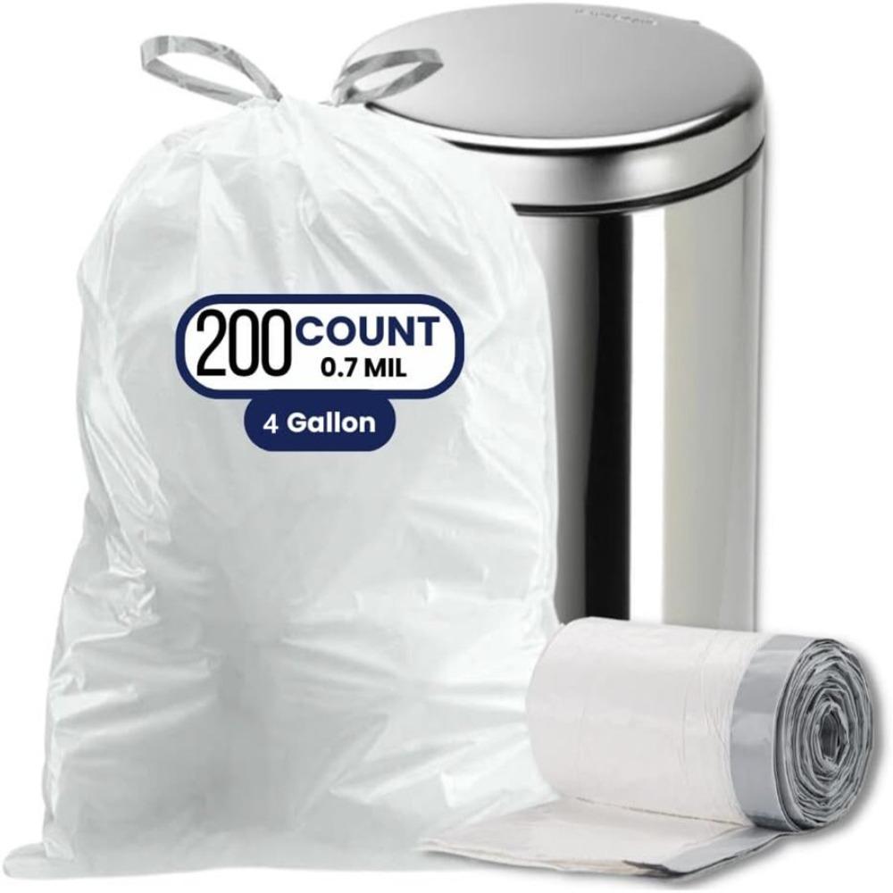 4-Gallon Thickened Drawstring Trash Bags, Portable for Home Kitchen/Dorm, Strong Household Garbage Bags RQSL-WM-0063-51