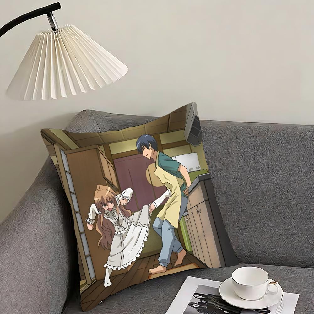 Toradora! Cushion Cover Reversible Plush Pillow Cover – For Car, Sofa, Bedroom, Perfect As a Gift.