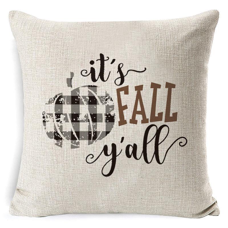 New Thanksgiving Pumpkin Plaid Pillow Cover Holiday Home Decoration Cushion Cushion Cover Home