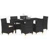 Garden Dining Set 7 pcs Black Poly Rattan