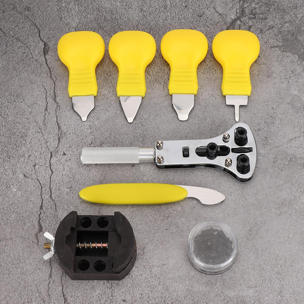 8 szt. Otwieracz do zegarków, uchwyt na kopertę zegarka z 3 szczękami, narzędzie do otwierania kopert zegarków, zestaw do naprawy zegarków