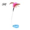 Cat Toy for Stress Relief Collar Feather Interactive Wand Hands Free Mental Stimulation Teaser with Bell Adjustable Indoor Kitty Solo Play Self-play