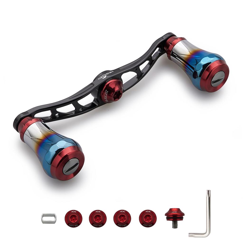 HEIGHTEN Baitcasting Reel Aviation for and Abu Garcia Baitcasting Aurora Series Black Wine V2.0 90mm/105mm/115mm Handle, Aluminum, Shimano, Daiwa,