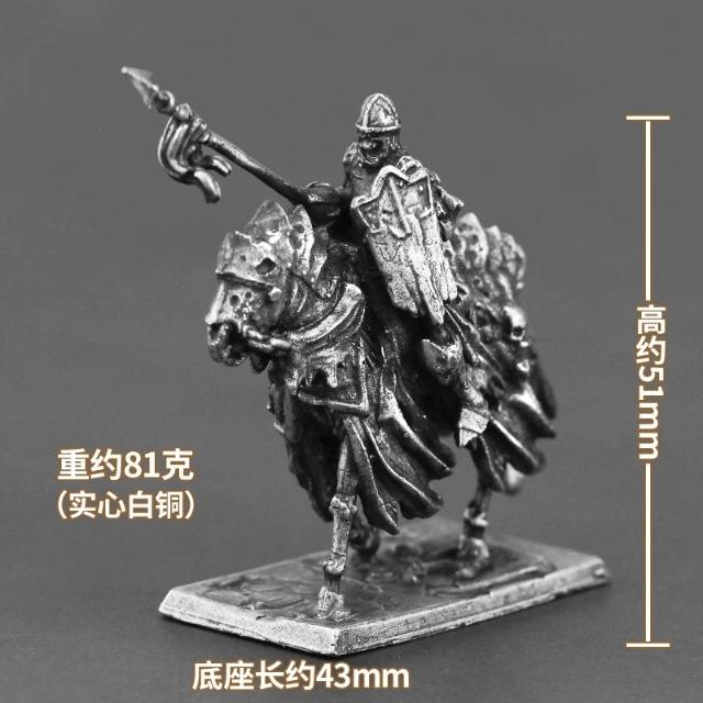 Undead Knight Metal Figurine Skeleton Warrior Miniature Wargaming Car Dashboard Ornament Desk Decor Collection Present Him