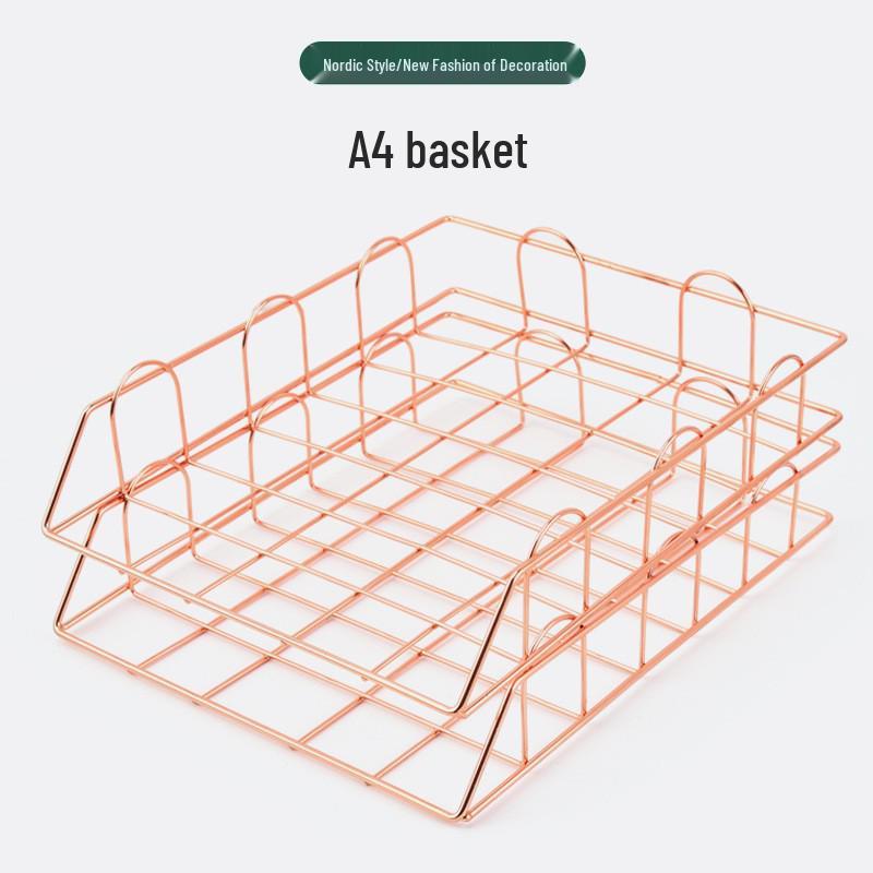 Nordic Iron File Basket - Creative Desktop Storage Rack & Organizer OPP Packaging чёрный