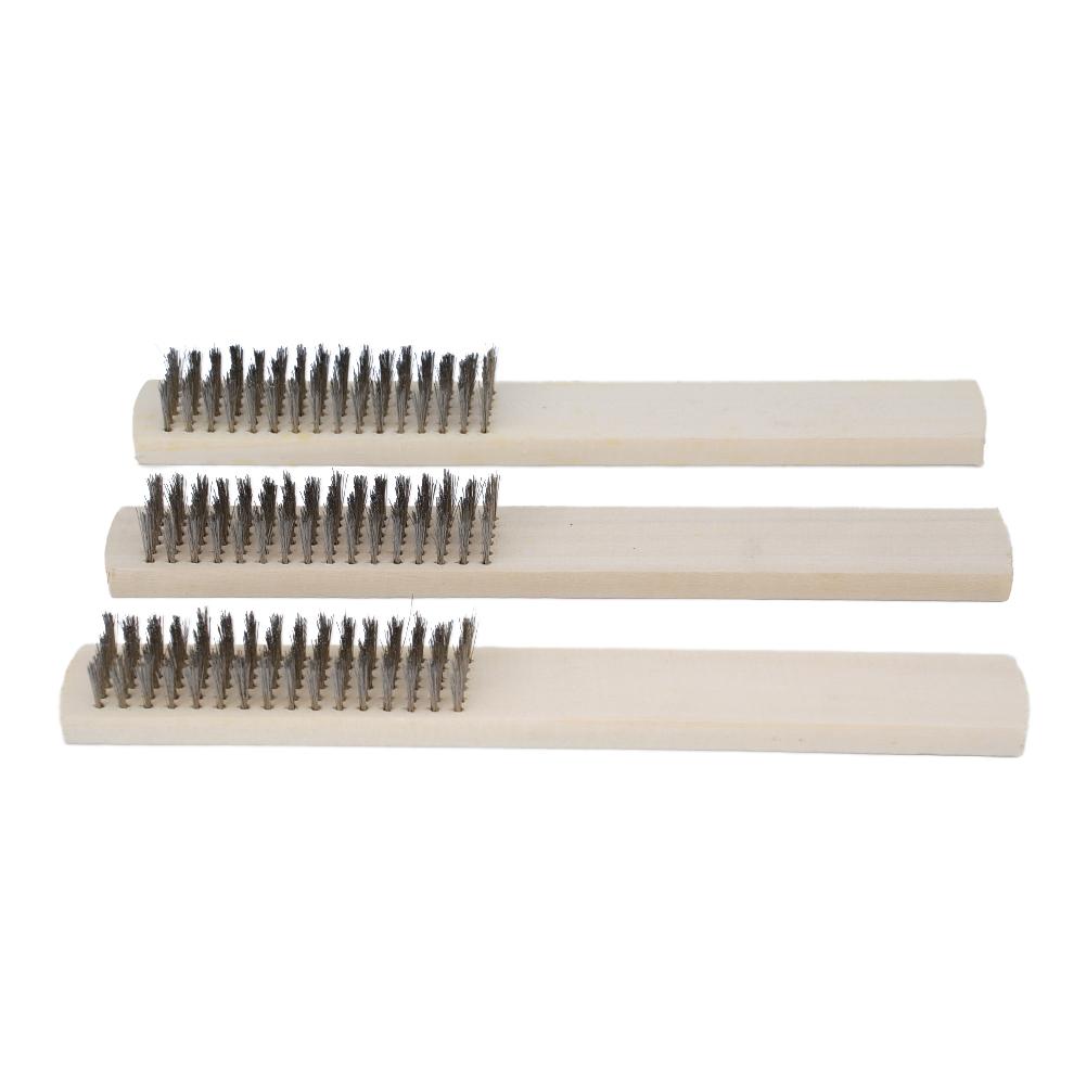 3Pcs/lot Mini Stainless Steel Rust Brush Brass Cleaning Polishing Detail Metal Brush Wire Toothbrush Cleaning Tool Family Kit