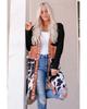 Azura Exchange Cow Patchwork Open Front Cardigan