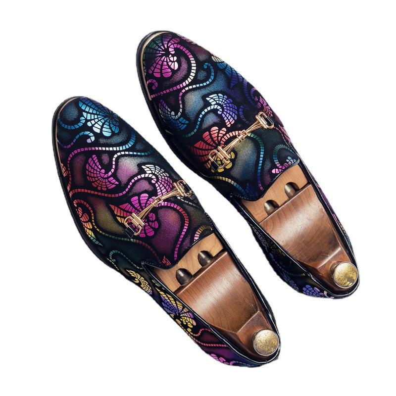 British men's business leather shoes, one pedal, lazy casual leather shoes, nightclub hairstylist, wedding leather shoes, men's trendy shoes