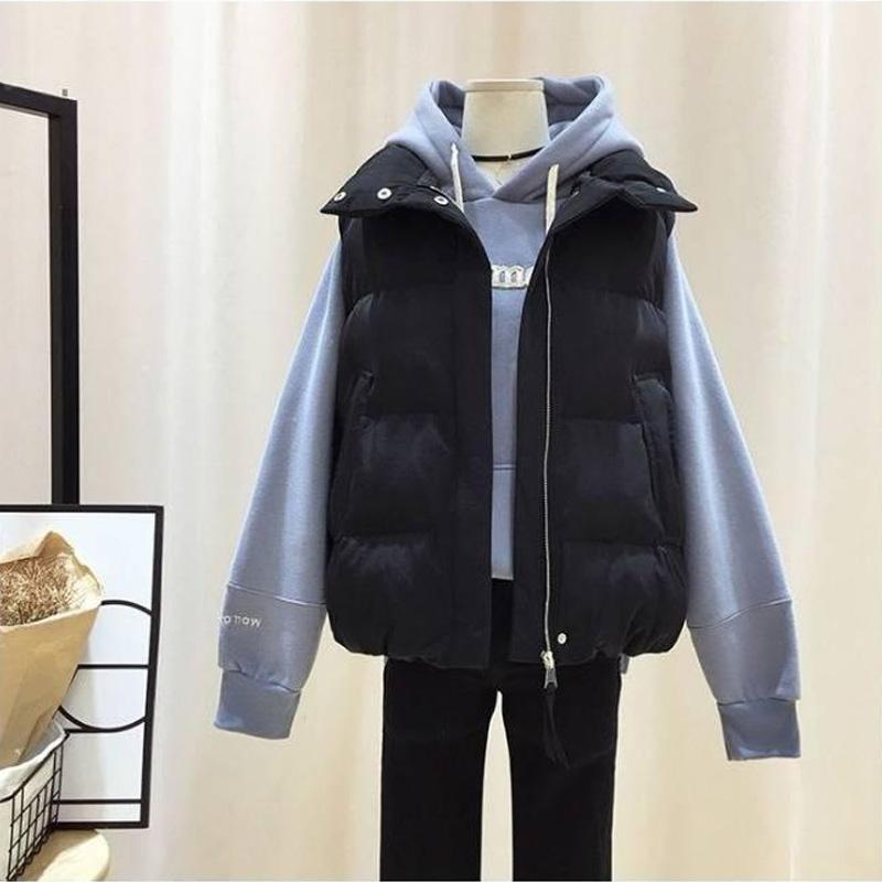 Mode Warme Daunenjacke in Übergröße Damen Kurz Koreanischer Stil Student Herbst und Winter Allround Locker Weste Weste