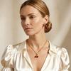 Fashion Cherry Pendant Necklace for Women Stainless Steel 18K Gold Plated Grinding Chain Necklaces Simple Charm Jewelry Gift