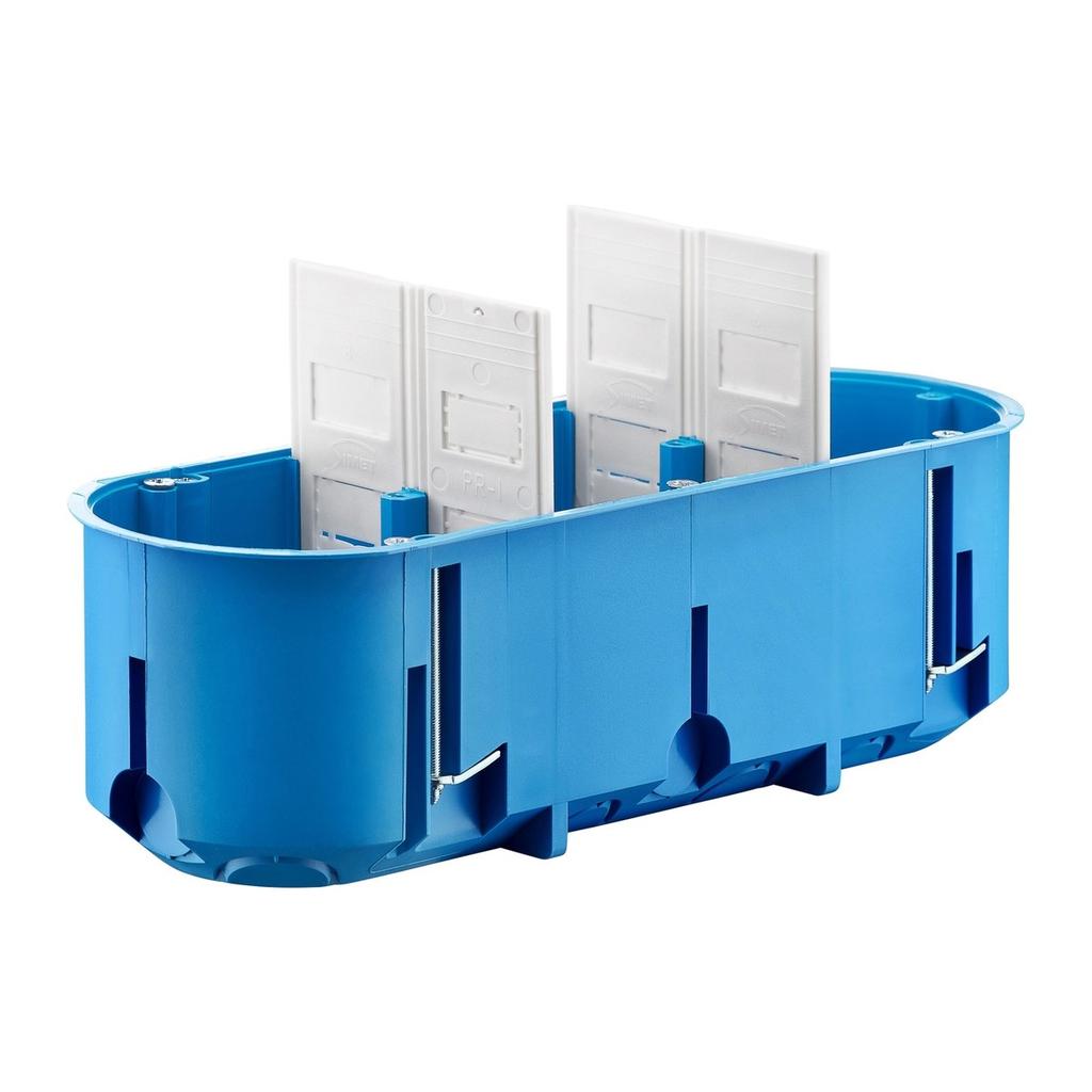 Plaster flush-mounted box, deep, blue, multibox P3X60D