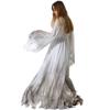 Women Gossamer Ghost Costume Gothic Victorian White Fancy Dress