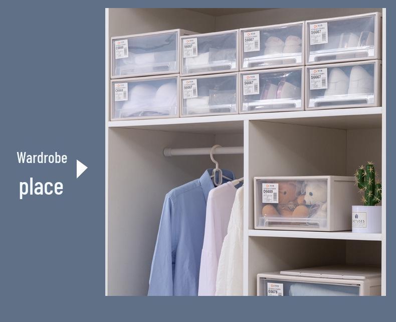Drawer-Style Plastic Organizer Box: Multi-Layer Storage for Wardrobe & Clothing