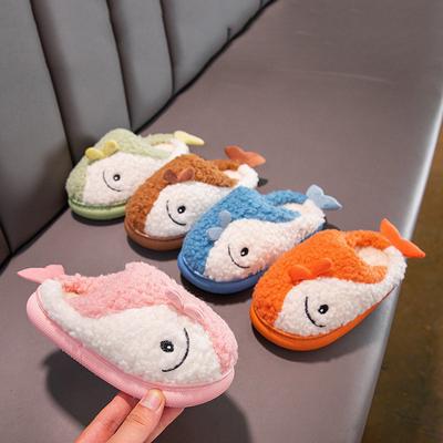 Children's Cotton Slippers for Girls and Boys, Winter Warm Thickened and Fleece Woolen Shoes, Cartoon Cotton Shoes