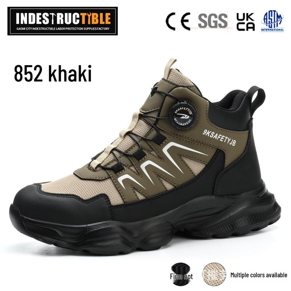 Autumn/Winter Steel Toe Anti-Puncture Work Boots - High-Top, Wear-Resistant Safety Shoes