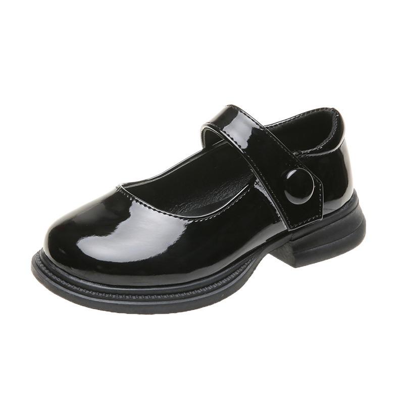 Girls’ Leather Shoes, Spring/Autumn New Arrival, British Style Black Soft-Soled Children’s Shoes, White College Style Flats, Kids’ Princess Shoes