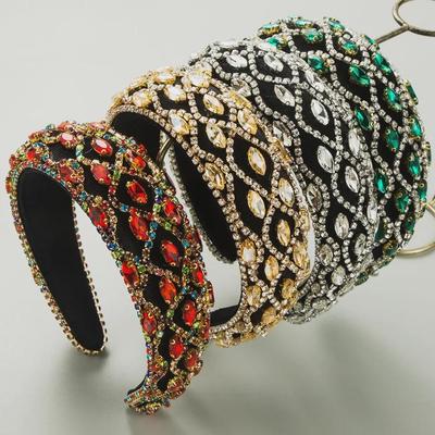 Europäisch-amerikanisches Luxus-Barock-Strass-Stirnband – Breiter Rand und hochwertiges Haarnadel-Accessoire
