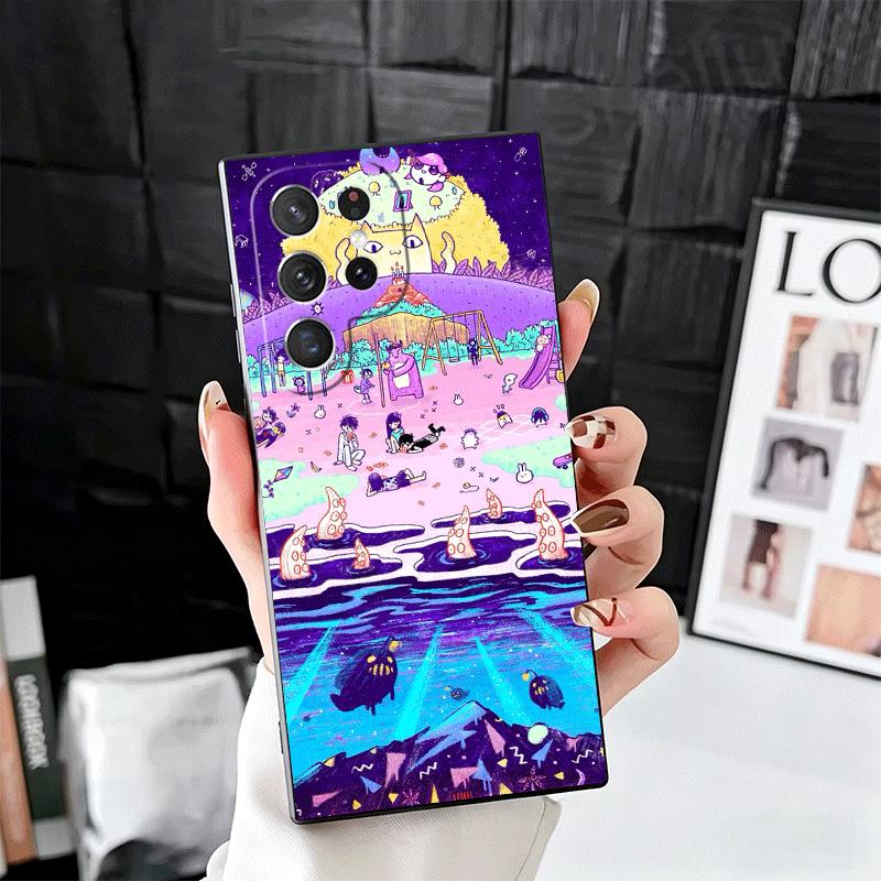 

O-Omori Cartoon Game Soft Phone Case for Samsung Galaxy S26 S25 Edge S24 Ultra S23 Plus S22 S21 FE S20 Black Cover Back Shell Samsung S25 FE