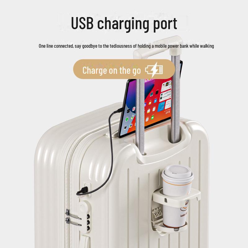 2024 Multifunctional Trolley Suitcase: 20-Inch Women's Boarding Case & 24-Inch Men's Password Suitcase