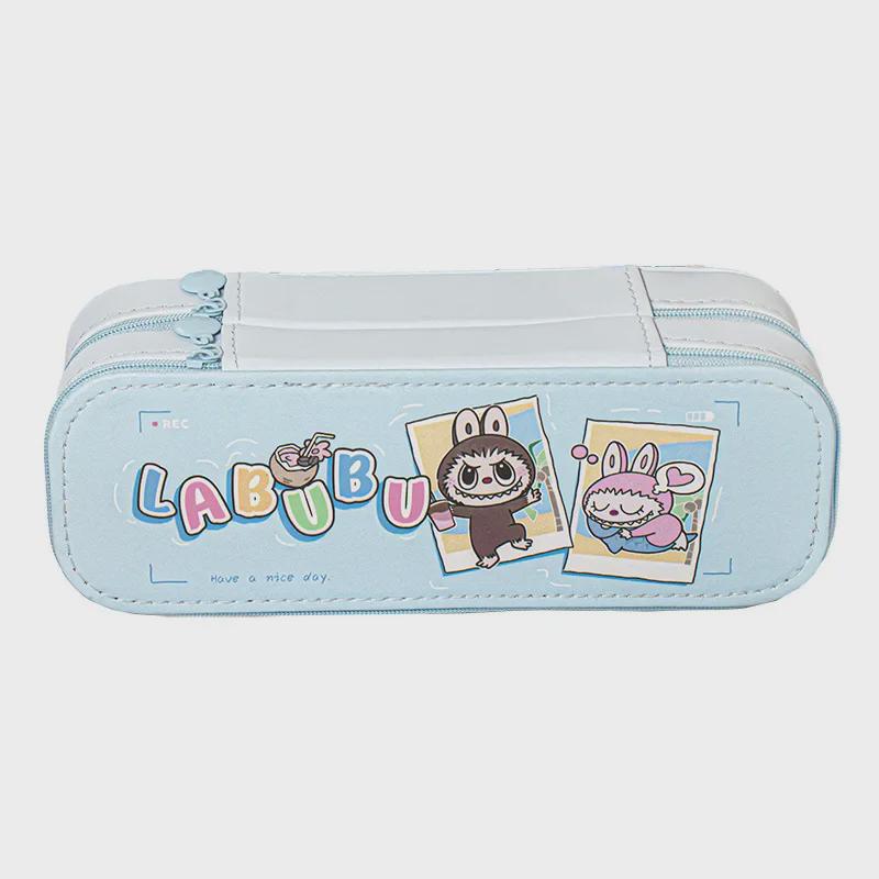 Labubu Large Capacity PU Pencil Case - Cute Design for Students and Girls