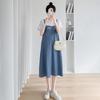 2023 Fashionable Loose Cotton Maternity Spliced Overalls Dress